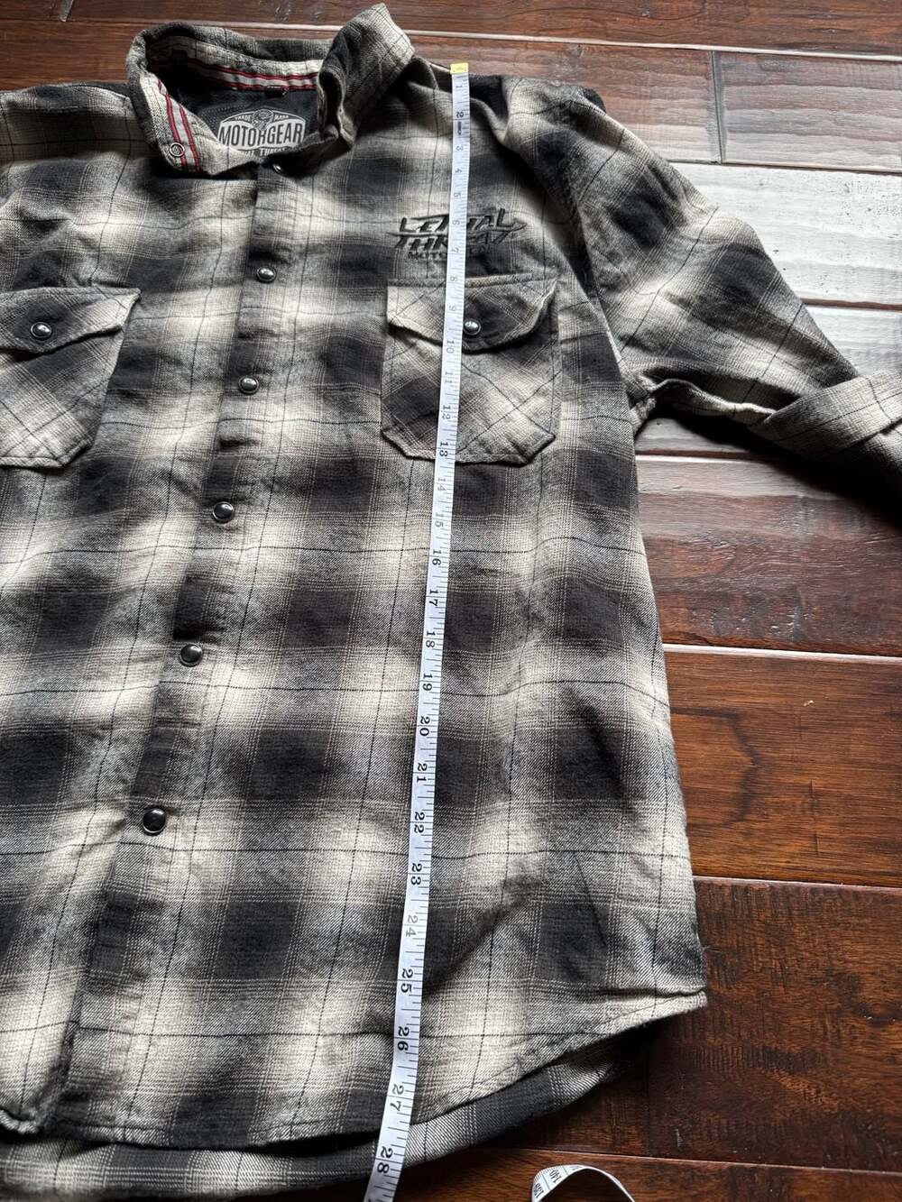 Lethal Threat Motorgear Kustom Motorcycles Plaid Flannel Shirt XL - Picture 9 of 11